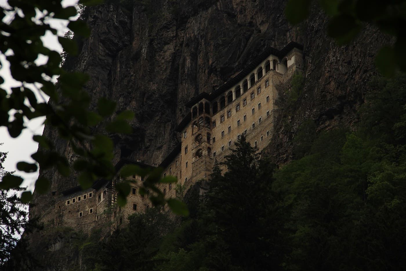 Sümela Monastery built into a cliff face above the Altındere valley.